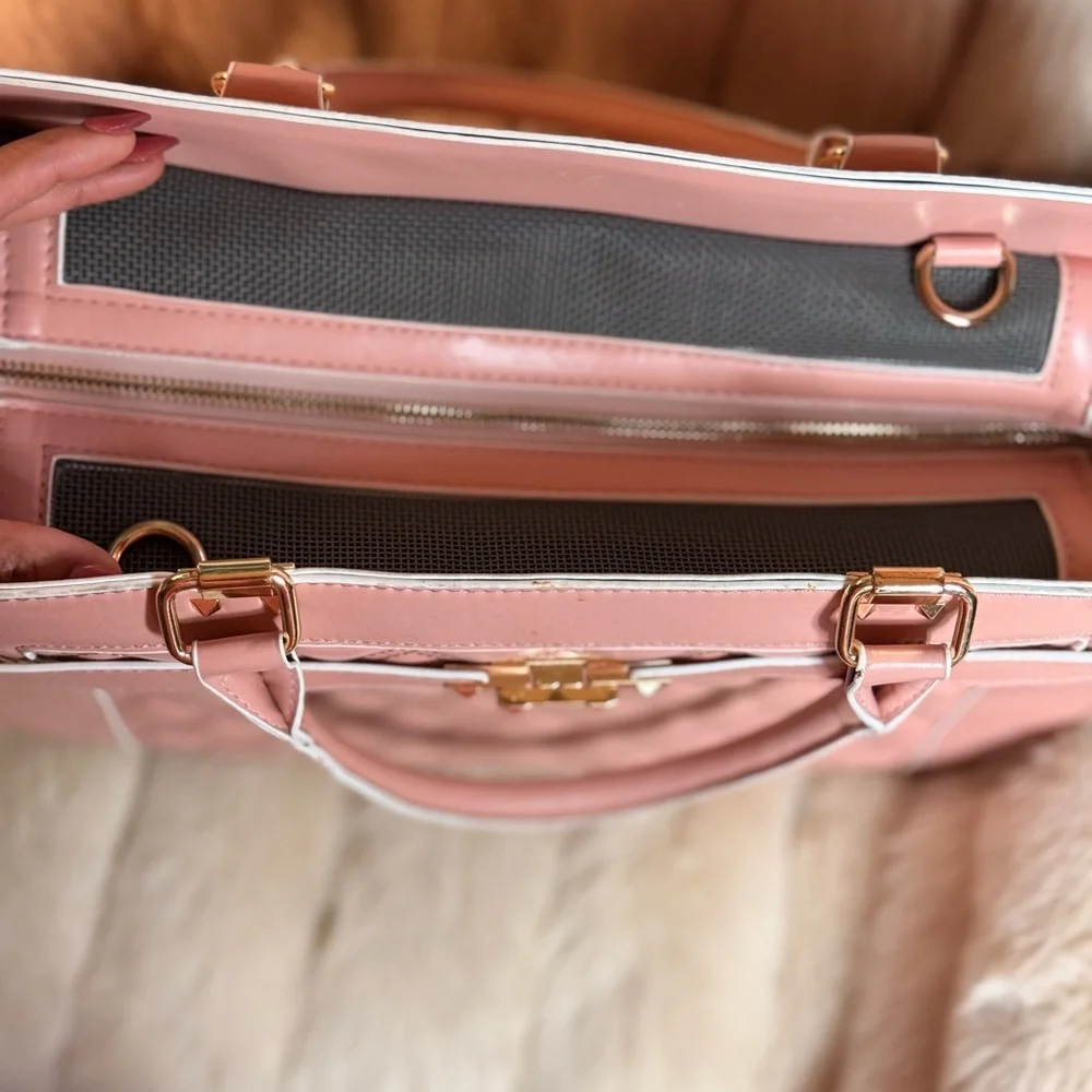 Elegant Pink Quilted XS Dog Carrier